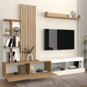 meg-GP042-0323,1-3 ΣΥΝΘΕΣΗ ΤΗΛΕΟΡΑΣΗΣ VERMONT MEGAPAP ΧΡΩΜΑ ΛΕΥΚΟ - SEPET OAK 240X40X192ΕΚ.