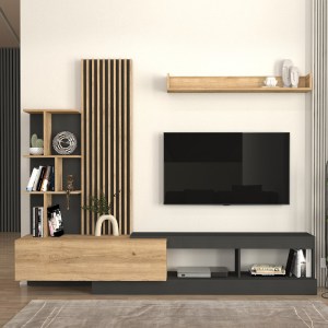 meg-GP042-0323,2-0 ΣΥΝΘΕΣΗ ΤΗΛΕΟΡΑΣΗΣ VERMONT MEGAPAP ΧΡΩΜΑ ΑΝΘΡΑΚΙ - SEPET OAK 240X40X192ΕΚ.