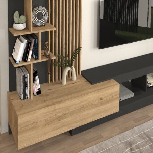 meg-GP042-0323,2-4 ΣΥΝΘΕΣΗ ΤΗΛΕΟΡΑΣΗΣ VERMONT MEGAPAP ΧΡΩΜΑ ΑΝΘΡΑΚΙ - SEPET OAK 240X40X192ΕΚ.