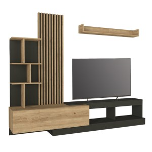 meg-GP042-0323,2-5 ΣΥΝΘΕΣΗ ΤΗΛΕΟΡΑΣΗΣ VERMONT MEGAPAP ΧΡΩΜΑ ΑΝΘΡΑΚΙ - SEPET OAK 240X40X192ΕΚ.