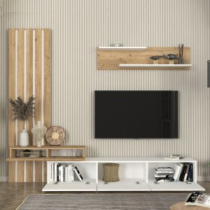 meg-GP042-0324,1-1 ΣΥΝΘΕΣΗ ΤΗΛΕΟΡΑΣΗΣ ROSALINE MEGAPAP ΧΡΩΜΑ ΛΕΥΚΟ - SEPET OAK 233X31,3X196,8ΕΚ.