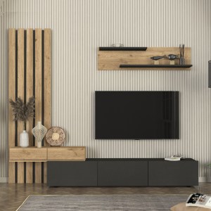 meg-GP042-0324,2-0 ΣΥΝΘΕΣΗ ΤΗΛΕΟΡΑΣΗΣ ROSALINE MEGAPAP ΧΡΩΜΑ ΑΝΘΡΑΚΙ - SEPET OAK 233X31,3X196,8ΕΚ.