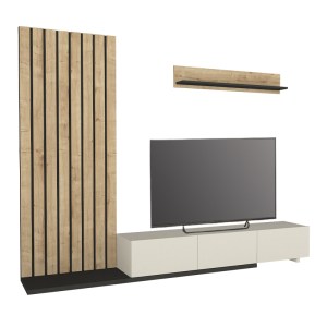 meg-GP042-0325,1-5 ΣΥΝΘΕΣΗ ΤΗΛΕΟΡΑΣΗΣ NAGINI MEGAPAP ΧΡΩΜΑ IVORY - SAPPHIRE OAK - ΑΝΘΡΑΚΙ 260X39,4X203,6ΕΚ.