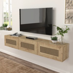 meg-GP042-0326,1-0 ΕΠΙΠΛΟ ΤΗΛΕΟΡΑΣΗΣ ΕΠΙΤΟΙΧΙΟ SAMUEL MEGAPAP ΧΡΩΜΑ SAPPHIRE OAK 180X31,4X28,6ΕΚ.