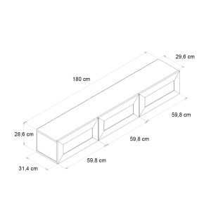 meg-GP042-0326,1-6 ΕΠΙΠΛΟ ΤΗΛΕΟΡΑΣΗΣ ΕΠΙΤΟΙΧΙΟ SAMUEL MEGAPAP ΧΡΩΜΑ SAPPHIRE OAK 180X31,4X28,6ΕΚ.