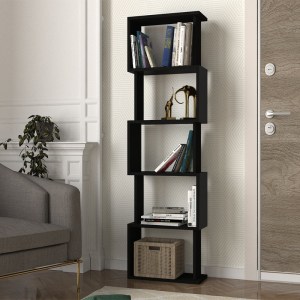 meg-GP042-0330,2-0 ΒΙΒΛΙΟΘΗΚΗ ALVINA MEGAPAP ΧΡΩΜΑ ΜΑΥΡΟ 45X19,6X158,8ΕΚ.