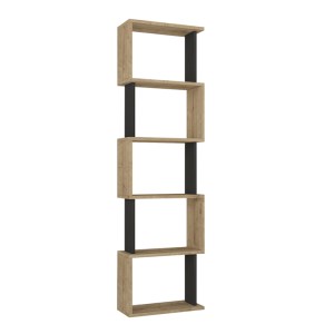 meg-GP042-0330,4-3 ΒΙΒΛΙΟΘΗΚΗ ALVINA MEGAPAP ΧΡΩΜΑ SAPPHIRE OAK - ΑΝΘΡΑΚΙ 45X19,6X158,8ΕΚ.