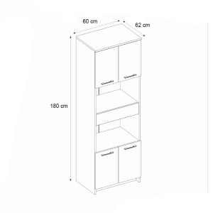 meg-GP042-0331,1-7 ΝΤΟΥΛΑΠΙ ΚΟΥΖΙΝΑΣ - ΜΠΑΝΙΟΥ ALVENTO MEGAPAP ΧΡΩΜΑ ΛΕΥΚΟ 60X42X180ΕΚ.