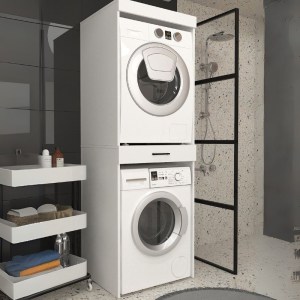 meg-GP042-0338,1-1 ΕΠΙΠΛΟ ΠΛΥΝΤΗΡΙΟΥ - ΣΤΕΓΝΩΤΗΡΙΟΥ FIKA MEGAPAP ΧΡΩΜΑ ΛΕΥΚΟ 67X61,8X198,5ΕΚ.