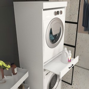 meg-GP042-0338,1-3 ΕΠΙΠΛΟ ΠΛΥΝΤΗΡΙΟΥ - ΣΤΕΓΝΩΤΗΡΙΟΥ FIKA MEGAPAP ΧΡΩΜΑ ΛΕΥΚΟ 67X61,8X198,5ΕΚ.