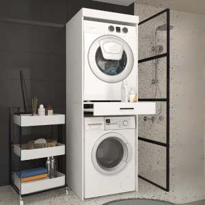 meg-GP042-0338,1-4 ΕΠΙΠΛΟ ΠΛΥΝΤΗΡΙΟΥ - ΣΤΕΓΝΩΤΗΡΙΟΥ FIKA MEGAPAP ΧΡΩΜΑ ΛΕΥΚΟ 67X61,8X198,5ΕΚ.