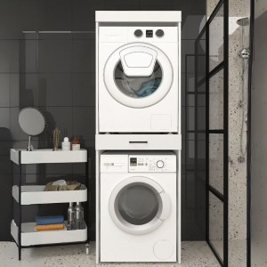 meg-GP042-0338,1-5 ΕΠΙΠΛΟ ΠΛΥΝΤΗΡΙΟΥ - ΣΤΕΓΝΩΤΗΡΙΟΥ FIKA MEGAPAP ΧΡΩΜΑ ΛΕΥΚΟ 67X61,8X198,5ΕΚ.