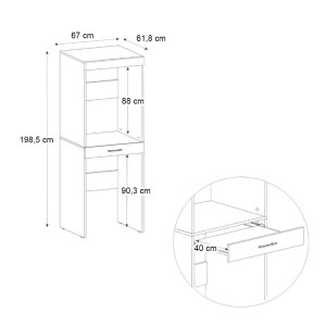 meg-GP042-0338,1-7 ΕΠΙΠΛΟ ΠΛΥΝΤΗΡΙΟΥ - ΣΤΕΓΝΩΤΗΡΙΟΥ FIKA MEGAPAP ΧΡΩΜΑ ΛΕΥΚΟ 67X61,8X198,5ΕΚ.