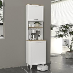 meg-GP042-0339,1-0 ΕΠΙΠΛΟ ΚΟΥΖΙΝΑΣ POTTER 1 MEGAPAP ΧΡΩΜΑ ΛΕΥΚΟ - ROTA OAK 53,4X39,6X196,1ΕΚ.
