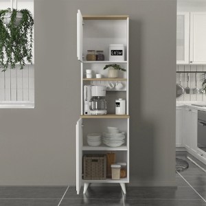 meg-GP042-0339,1-1 ΕΠΙΠΛΟ ΚΟΥΖΙΝΑΣ POTTER 1 MEGAPAP ΧΡΩΜΑ ΛΕΥΚΟ - ROTA OAK 53,4X39,6X196,1ΕΚ.