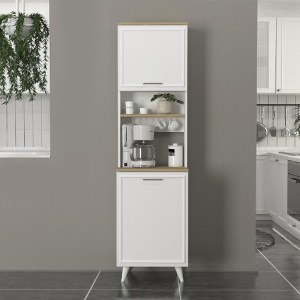 meg-GP042-0339,1-2 ΕΠΙΠΛΟ ΚΟΥΖΙΝΑΣ POTTER 1 MEGAPAP ΧΡΩΜΑ ΛΕΥΚΟ - ROTA OAK 53,4X39,6X196,1ΕΚ.