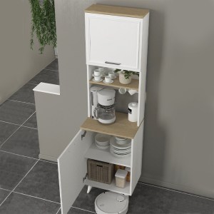 meg-GP042-0339,1-3 ΕΠΙΠΛΟ ΚΟΥΖΙΝΑΣ POTTER 1 MEGAPAP ΧΡΩΜΑ ΛΕΥΚΟ - ROTA OAK 53,4X39,6X196,1ΕΚ.