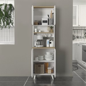 meg-GP042-0340,1-1 ΕΠΙΠΛΟ ΚΟΥΖΙΝΑΣ POTTER 2 MEGAPAP ΧΡΩΜΑ ΛΕΥΚΟ - ROTA OAK 60X40X196,1ΕΚ.