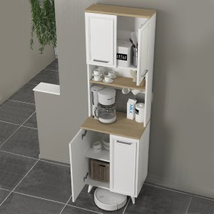 meg-GP042-0340,1-3 ΕΠΙΠΛΟ ΚΟΥΖΙΝΑΣ POTTER 2 MEGAPAP ΧΡΩΜΑ ΛΕΥΚΟ - ROTA OAK 60X40X196,1ΕΚ.