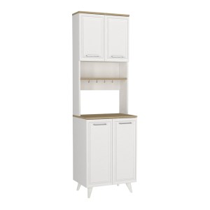 meg-GP042-0340,1-4 ΕΠΙΠΛΟ ΚΟΥΖΙΝΑΣ POTTER 2 MEGAPAP ΧΡΩΜΑ ΛΕΥΚΟ - ROTA OAK 60X40X196,1ΕΚ.