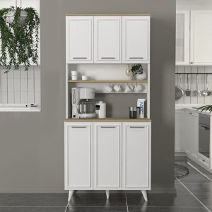 meg-GP042-0341,1-2 ΕΠΙΠΛΟ ΚΟΥΖΙΝΑΣ POTTER 3 MEGAPAP ΧΡΩΜΑ ΛΕΥΚΟ - ROTA OAK 90X40X196,1ΕΚ.