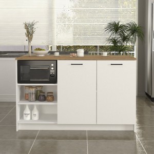 meg-GP042-0343,1-2 ΤΡΑΠΕΖΙ - ΠΑΓΚΟΣ ΚΟΥΖΙΝΑΣ PERES MEGAPAP ΧΡΩΜΑ ΛΕΥΚΟ - SEPET OAK 150X70X91,8ΕΚ.
