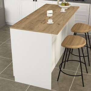 meg-GP042-0343,1-4 ΤΡΑΠΕΖΙ - ΠΑΓΚΟΣ ΚΟΥΖΙΝΑΣ PERES MEGAPAP ΧΡΩΜΑ ΛΕΥΚΟ - SEPET OAK 150X70X91,8ΕΚ.