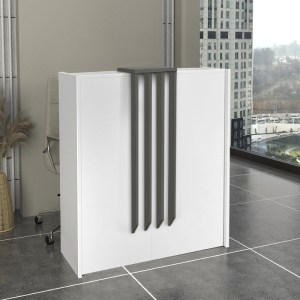 meg-GP042-0344,1-0 ΓΡΑΦΕΙΟ ΥΠΟΔΟΧΗΣ - RECEPTION HOLA MEGAPAP ΧΡΩΜΑ ΛΕΥΚΟ - ΑΝΘΡΑΚΙ 93,6X45,2X110,3ΕΚ.