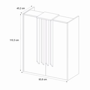 meg-GP042-0344,1-10 ΓΡΑΦΕΙΟ ΥΠΟΔΟΧΗΣ - RECEPTION HOLA MEGAPAP ΧΡΩΜΑ ΛΕΥΚΟ - ΑΝΘΡΑΚΙ 93,6X45,2X110,3ΕΚ.