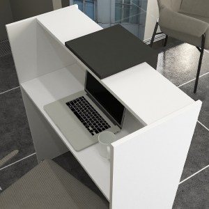 meg-GP042-0344,1-1 ΓΡΑΦΕΙΟ ΥΠΟΔΟΧΗΣ - RECEPTION HOLA MEGAPAP ΧΡΩΜΑ ΛΕΥΚΟ - ΑΝΘΡΑΚΙ 93,6X45,2X110,3ΕΚ.