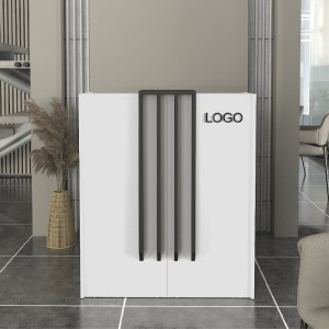 meg-GP042-0344,1-3 ΓΡΑΦΕΙΟ ΥΠΟΔΟΧΗΣ - RECEPTION HOLA MEGAPAP ΧΡΩΜΑ ΛΕΥΚΟ - ΑΝΘΡΑΚΙ 93,6X45,2X110,3ΕΚ.