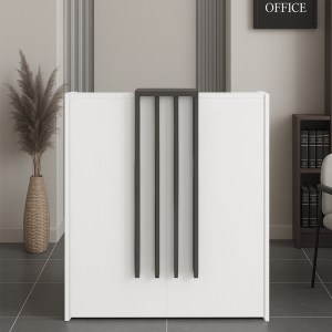 meg-GP042-0344,1-5 ΓΡΑΦΕΙΟ ΥΠΟΔΟΧΗΣ - RECEPTION HOLA MEGAPAP ΧΡΩΜΑ ΛΕΥΚΟ - ΑΝΘΡΑΚΙ 93,6X45,2X110,3ΕΚ.