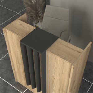 meg-GP042-0344,2-2 ΓΡΑΦΕΙΟ ΥΠΟΔΟΧΗΣ - RECEPTION HOLA MEGAPAP ΧΡΩΜΑ SEPET OAK - ΑΝΘΡΑΚΙ 93,6X45,2X110,3ΕΚ.