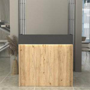 meg-GP042-0345,1-2 ΓΡΑΦΕΙΟ ΥΠΟΔΟΧΗΣ - RECEPTION WILKO MEGAPAP ΜΕ LED ΧΡΩΜΑ SEPET OAK - ΑΝΘΡΑΚΙ 113,6X42X110ΕΚ.