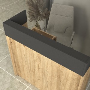 meg-GP042-0345,1-3 ΓΡΑΦΕΙΟ ΥΠΟΔΟΧΗΣ - RECEPTION WILKO MEGAPAP ΜΕ LED ΧΡΩΜΑ SEPET OAK - ΑΝΘΡΑΚΙ 113,6X42X110ΕΚ.