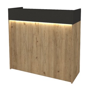 meg-GP042-0345,1-4 ΓΡΑΦΕΙΟ ΥΠΟΔΟΧΗΣ - RECEPTION WILKO MEGAPAP ΜΕ LED ΧΡΩΜΑ SEPET OAK - ΑΝΘΡΑΚΙ 113,6X42X110ΕΚ.
