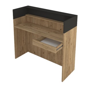 meg-GP042-0345,1-5 ΓΡΑΦΕΙΟ ΥΠΟΔΟΧΗΣ - RECEPTION WILKO MEGAPAP ΜΕ LED ΧΡΩΜΑ SEPET OAK - ΑΝΘΡΑΚΙ 113,6X42X110ΕΚ.
