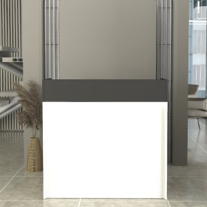 meg-GP042-0345,2-2 ΓΡΑΦΕΙΟ ΥΠΟΔΟΧΗΣ - RECEPTION WILKO MEGAPAP ΜΕ LED ΧΡΩΜΑ ΛΕΥΚΟ - ΑΝΘΡΑΚΙ 113,6X42X110ΕΚ.