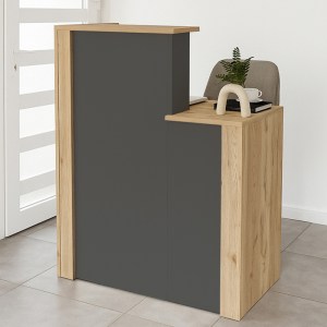 meg-GP042-0346,1-0 ΓΡΑΦΕΙΟ ΥΠΟΔΟΧΗΣ - RECEPTION ENTER MEGAPAP ΧΡΩΜΑ SEPET OAK - ΑΝΘΡΑΚΙ 86,9X40X110,3ΕΚ.