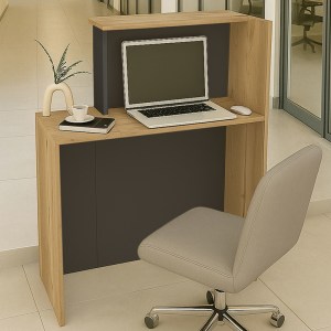 meg-GP042-0346,1-1 ΓΡΑΦΕΙΟ ΥΠΟΔΟΧΗΣ - RECEPTION ENTER MEGAPAP ΧΡΩΜΑ SEPET OAK - ΑΝΘΡΑΚΙ 86,9X40X110,3ΕΚ.