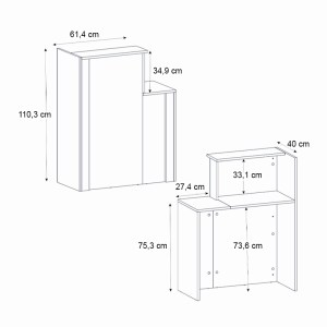 meg-GP042-0346,1-8 ΓΡΑΦΕΙΟ ΥΠΟΔΟΧΗΣ - RECEPTION ENTER MEGAPAP ΧΡΩΜΑ SEPET OAK - ΑΝΘΡΑΚΙ 86,9X40X110,3ΕΚ.