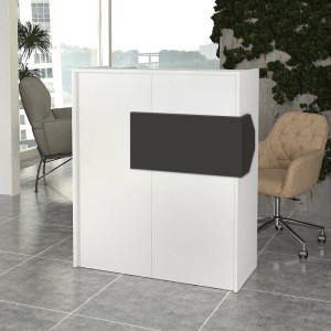 meg-GP042-0347,1-4 ΓΡΑΦΕΙΟ ΥΠΟΔΟΧΗΣ - RECEPTION ALOHA MEGAPAP ΜΕ LED ΧΡΩΜΑ ΛΕΥΚΟ - ΑΝΘΡΑΚΙ 95,5X40X110,3ΕΚ.