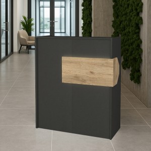 meg-GP042-0347,2-0 ΓΡΑΦΕΙΟ ΥΠΟΔΟΧΗΣ - RECEPTION ALOHA MEGAPAP ΜΕ LED ΧΡΩΜΑ ΑΝΘΡΑΚΙ - SEPET OAK 95,5X40X110,3ΕΚ.