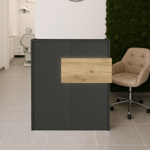 meg-GP042-0347,2-3 ΓΡΑΦΕΙΟ ΥΠΟΔΟΧΗΣ - RECEPTION ALOHA MEGAPAP ΜΕ LED ΧΡΩΜΑ ΑΝΘΡΑΚΙ - SEPET OAK 95,5X40X110,3ΕΚ.