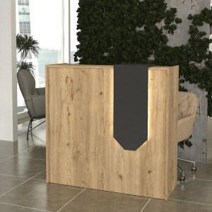 meg-GP042-0348,1-3 ΓΡΑΦΕΙΟ ΥΠΟΔΟΧΗΣ - RECEPTION NAVITA MEGAPAP ΜΕ LED ΧΡΩΜΑ SEPET OAK - ΑΝΘΡΑΚΙ 113,6X42X111,8ΕΚ.