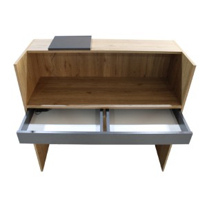 meg-GP042-0348,1-7 ΓΡΑΦΕΙΟ ΥΠΟΔΟΧΗΣ - RECEPTION NAVITA MEGAPAP ΜΕ LED ΧΡΩΜΑ SEPET OAK - ΑΝΘΡΑΚΙ 113,6X42X111,8ΕΚ.