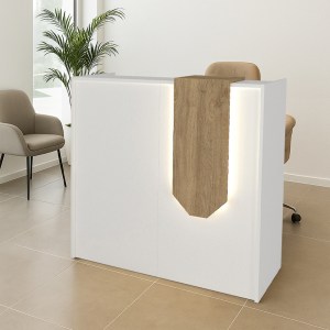 meg-GP042-0348,2-0 ΓΡΑΦΕΙΟ ΥΠΟΔΟΧΗΣ - RECEPTION NAVITA MEGAPAP ΜΕ LED ΧΡΩΜΑ ΛΕΥΚΟ - SEPET OAK 113,6X42X111,8ΕΚ.
