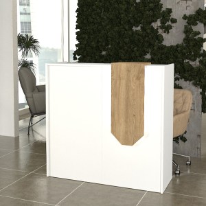 meg-GP042-0348,2-3 ΓΡΑΦΕΙΟ ΥΠΟΔΟΧΗΣ - RECEPTION NAVITA MEGAPAP ΜΕ LED ΧΡΩΜΑ ΛΕΥΚΟ - SEPET OAK 113,6X42X111,8ΕΚ.