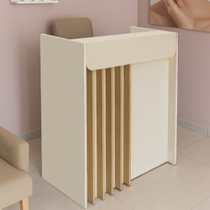 meg-GP042-0349,1-0 ΓΡΑΦΕΙΟ ΥΠΟΔΟΧΗΣ - RECEPTION KARIBU MEGAPAP ΜΕ LED ΧΡΩΜΑ SANDSTONE - SEPET OAK 90X40X100ΕΚ.