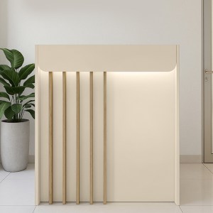 meg-GP042-0349,1-1 ΓΡΑΦΕΙΟ ΥΠΟΔΟΧΗΣ - RECEPTION KARIBU MEGAPAP ΜΕ LED ΧΡΩΜΑ SANDSTONE - SEPET OAK 90X40X100ΕΚ.